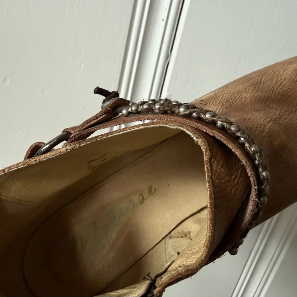 Matisse Prescott Distressed Tan Leather Western Boho Ankle Booties womens 11 - Picture 6 of 6
